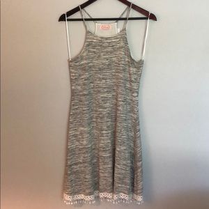 Blush Boutique | Gray & White Halter Dress NWT